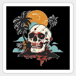 Skull Beach Sticker